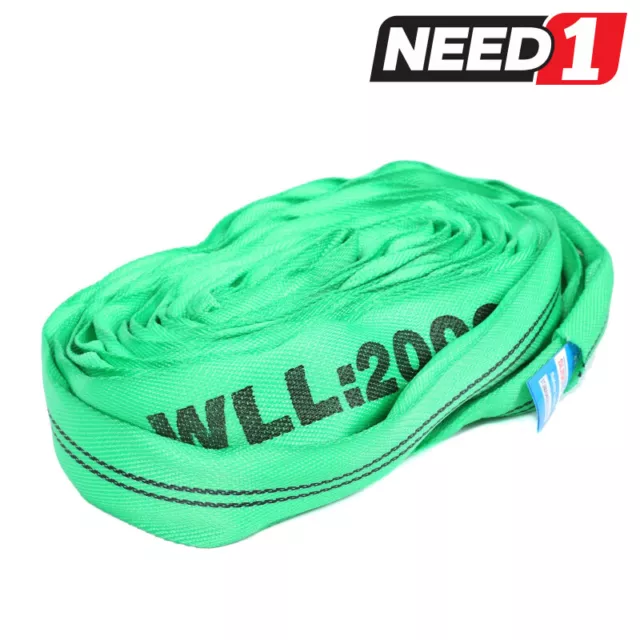 LIFT SAFE - 2T - Round Lifting Slings - 0.5m to 8m - 100% Polyester - Test cert 2