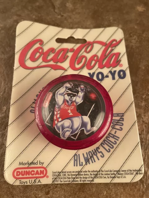 1997 NOS Vintage Coca-Cola Yo-Yo Duncan Toy - NEW IN PACKAGE!!-Basketball Dunk