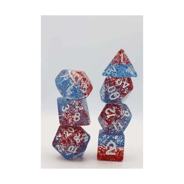 Foam Brain Games Dice Poly Set - Coral Reef w/White (7) New