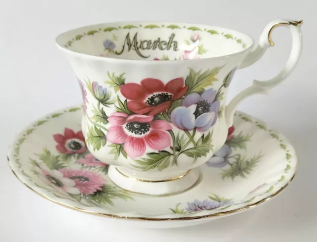 Royal Albert Flower of The Month March Tea Cup and Saucer 1st Quality