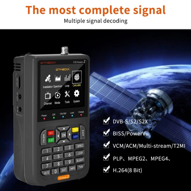 Misuratore Segnale Satellitare VF6900 | Sat Finder DVB-S/S2 Con Schermo LCD 3,5"