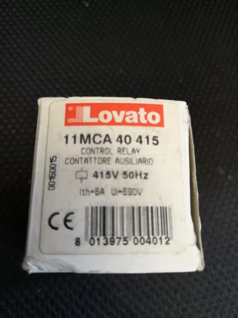 LOVATO CONTROL RELAY 415V 50Hz TYPE MCA . PART NO. 11MCA40415