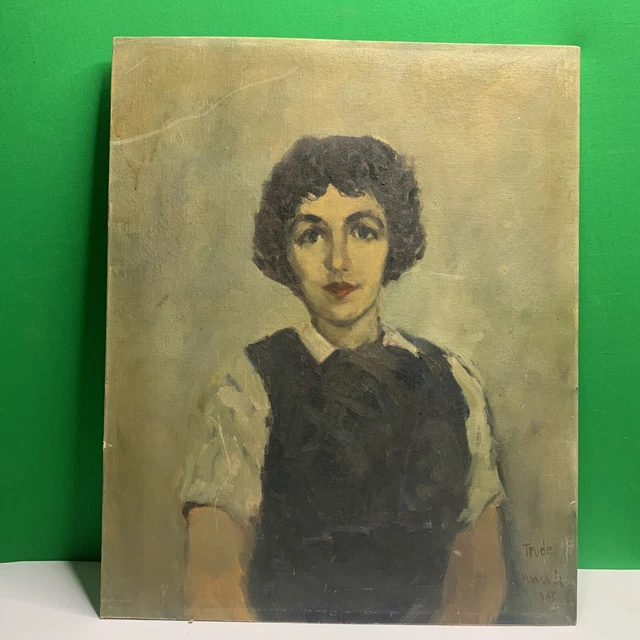 Vintage Original Oil Painting Signed Artist Harvey Noss Jr. Trude 1965