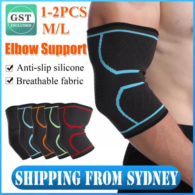 Elbow Brace Support Compression Arm Sleeve Sport Tennis Gym Joint Pain Relief AU