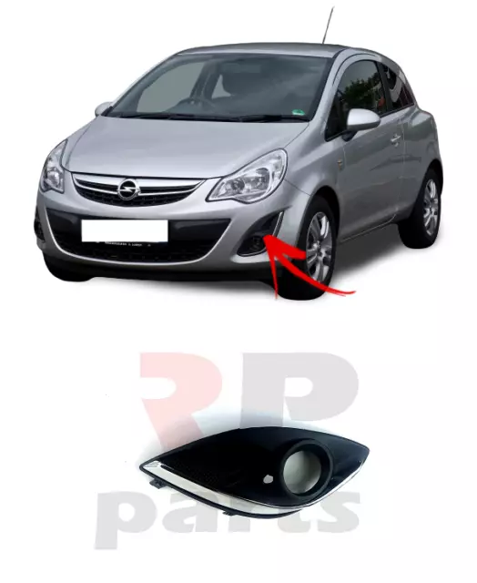 FOR VAUXHALL OPEL Corsa D 11-15 Bumper Grille Cover Fog Light Chrome Left N/ S £23.89 - PicClick UK