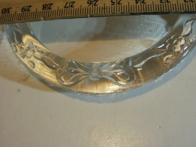 Lot 10 5 Pair Antique Floral  CLEAR GLASS DRAPES CURTAIN RINGS TIE BACKS 2
