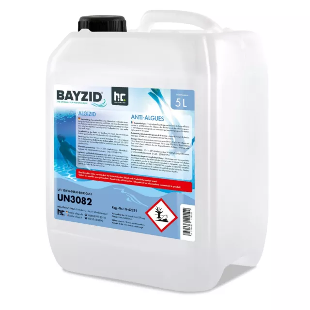 20 Liter (4 x 5 L) BAYZID® Algizid Algenverhütung Algenex Algenmittel für Pool