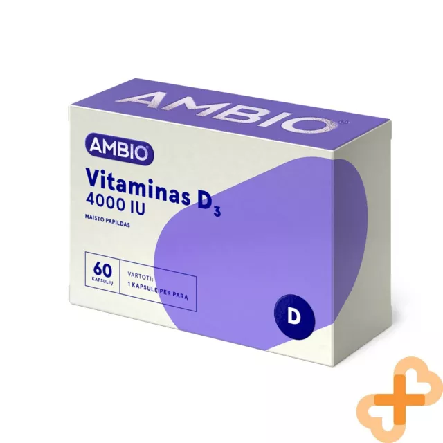 AMBIO Vitamine D3 4000 Ui 60 Capsules Muscle Santé Cerveau Fonction OS Santé