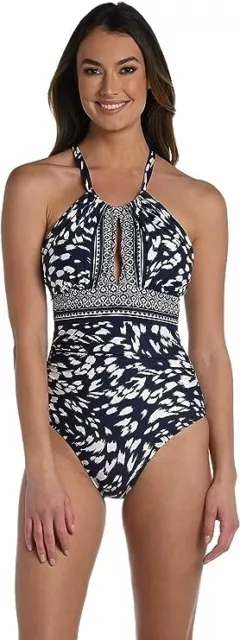 NWT La Blanca Women's Multicolor Printed One Piece Swimsuit 12