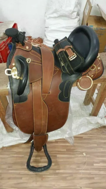 High Australian Stock saddle full black & brown leather with full accessories