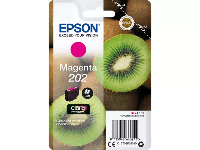 CARTOUCHE EPSON KIWI 202 MAGENTA / rouge to2f3 pas xl noir noire bleu cyan jaune