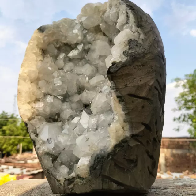 Big Geode 33Lb Natural Apophyllite Geode Crystals Geode 40x35x25 15k 2