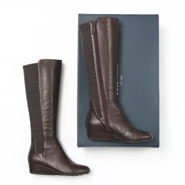 Cole Haan Tali Grand Chestnut Brown Stretch Boot, Size 5.5 B