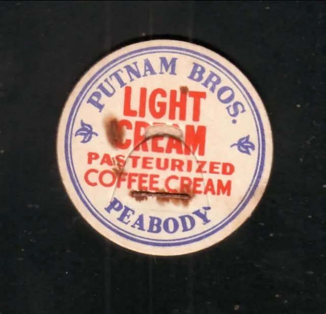 Putnam Bros--Pasteurized Light/Coffee Cream Bottle Cap--Peabody, Massachusetts