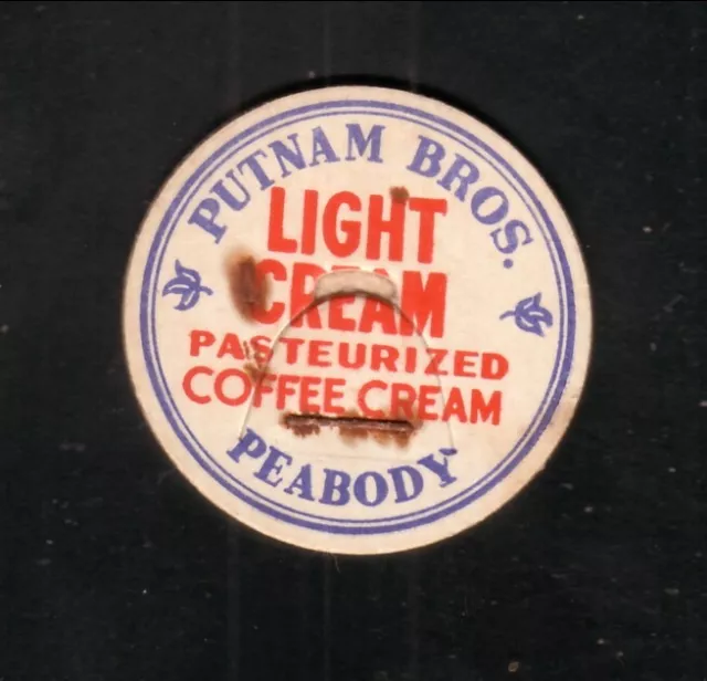 Putnam Bros--Pasteurized Light/Coffee Cream Bottle Cap--Peabody, Massachusetts