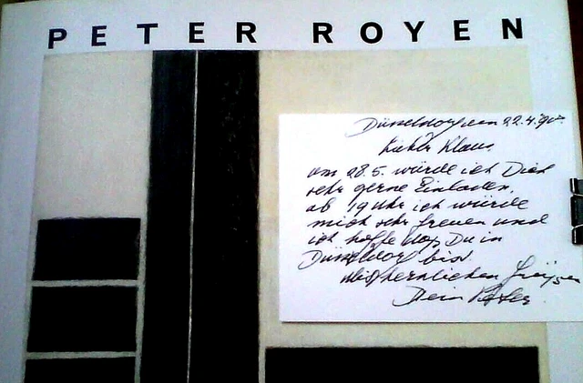Peter Royen, eigenh. Einladung und Bildband