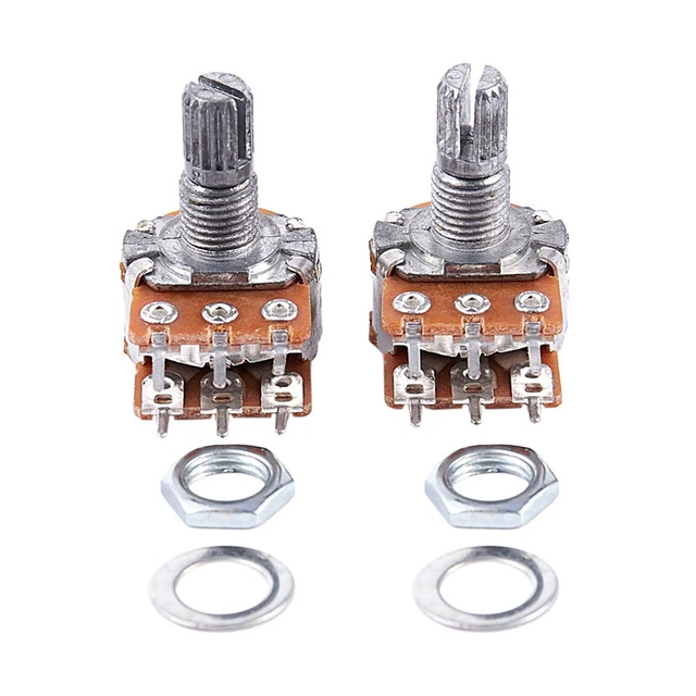 2Pcs B20K 20K Ohm 8mm Shaft PCB Mounted Linear Dual Potentiometer O3X1h