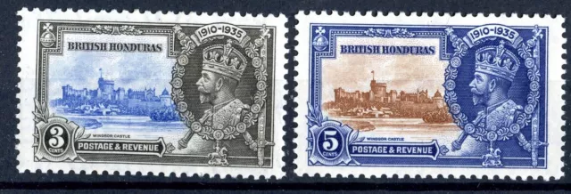 British Honduras KGV 1935 sg143,, 145   - MH