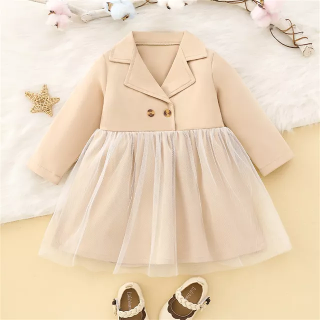 Abito principessa tulle neonata neonata cotone massello autunno maniche lunghe
