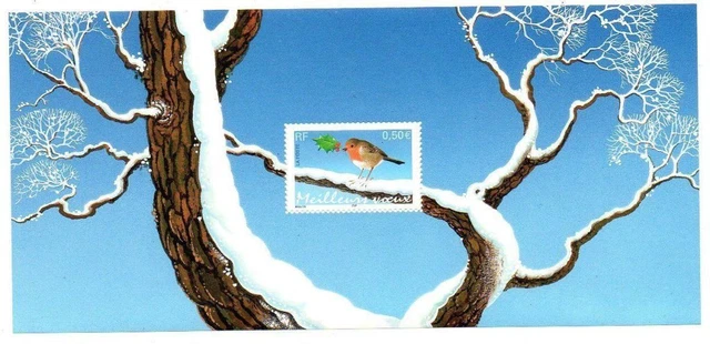 Bloc Souvenir France N°1 - Meilleurs Voeux Rouge Gorge 2003 - Timbres Neufs TTBE