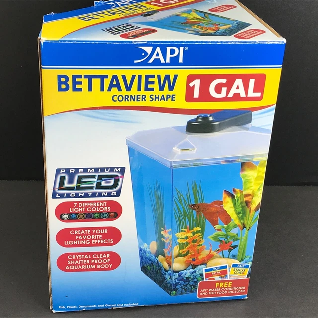 Koller Craft API Desktop CORNER SHAPE Aquarium (Betta Beta fish tank) 1 Gal LED