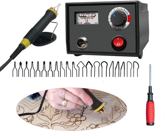 Kit de pirografía de madera 110V 30W máquina de pirografía multifunción conjunto de artesanías de madera