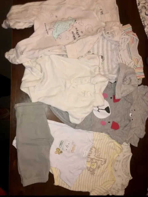 Bundle Of Baby Girl Clothes Size 0-3 Months Old