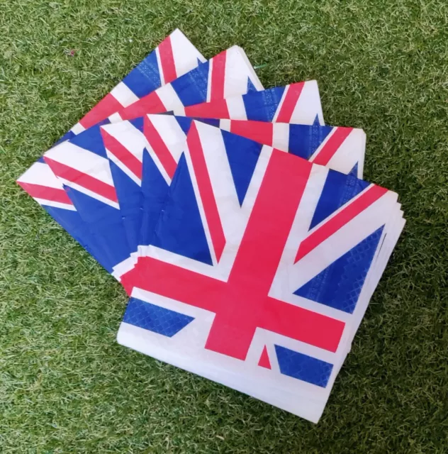 16 Union Jack Napkins Kings Coronation Party Tableware Paper Serviette 3ply