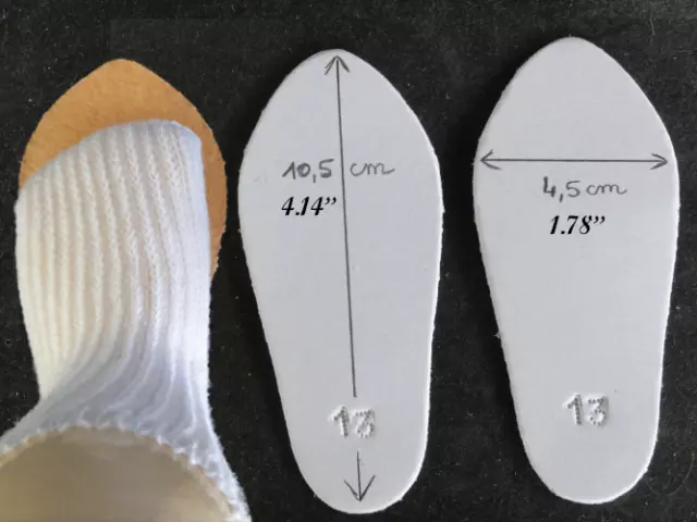 CHAUSSURES en CUIR JU13 (10.5)  pour POUPEE ANCIENNE- DOLL SHOES-G.BRAVOT-FRANCE 2