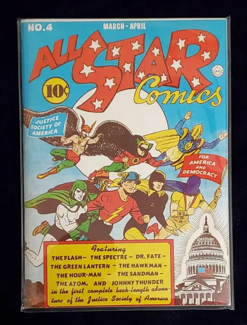 ALL-STAR COMICS #4 (1974, Flashback #6 facsimile by DynaPubs ) - JSA NM!!!