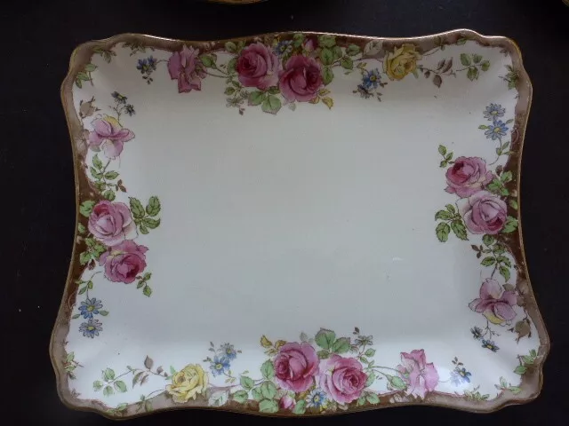 ROYAL DOULTON ENGLISH ROSE TEA TRIO x 6 AND SERVING PLATE Ca. 1939 - 1963 3