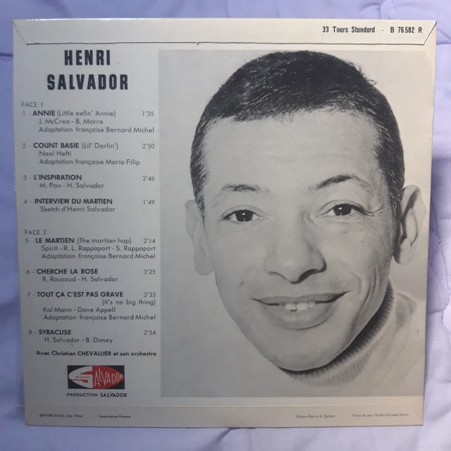 Henri Salvador – Le Martien LP 10'' 1963 French B 76 582 R 2