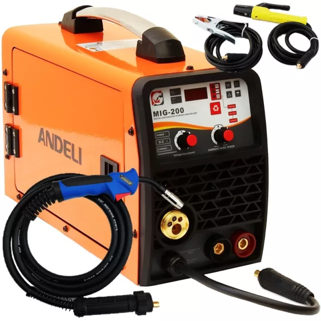 ANDELI MIG Inverter Welder Gas Gasless Synergic 200amp DC Lift-TIG MMA 5 in 1