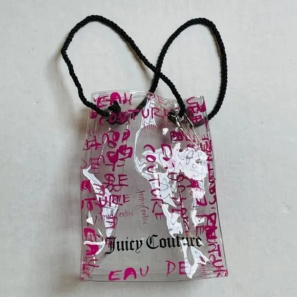 Juicy Couture Clear Tote Bag Pink Print All Over