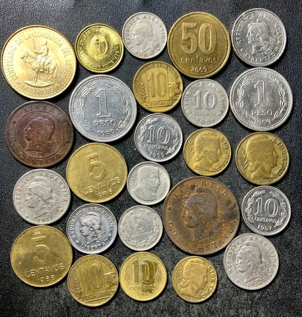 Old Argentina Coin Lot - 1884-Present - 25 Great Coins - Lot #N26