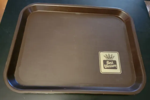 Vintage Best Western Hotel Service  Brown Service Plastic Tray Logo LE BEAU RARE