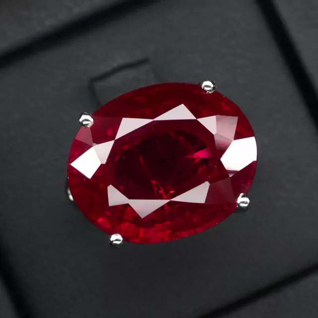 Ravishing Vivid Red Ruby 22.70Ct 925 Sterling Silver Handmade Rings Size 6.25