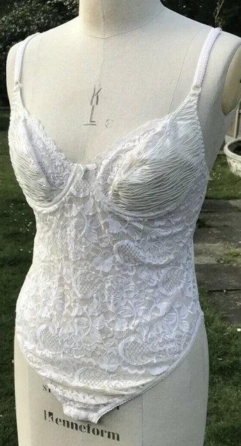 Reggiseno Vintage 36B Corpo Avorio Basco All In One Reggiseno Longline Presenza Made In Uk