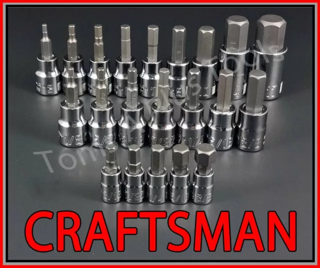 CRAFTSMAN HAND TOOLS 21pc SAE METRIC Hex key bit ratchet wrench socket set