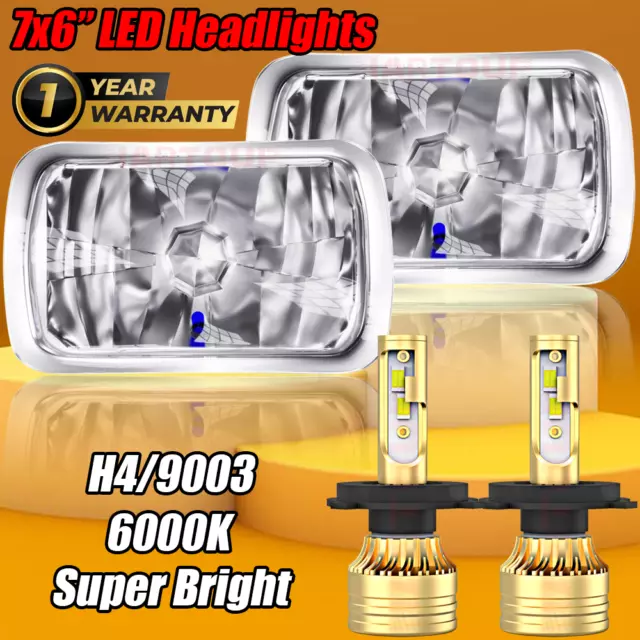 Pair 5x7" 7x6" 7 " 100W LED Headlights DRL For Dodge D150 D250 D350 Ram 50 H4