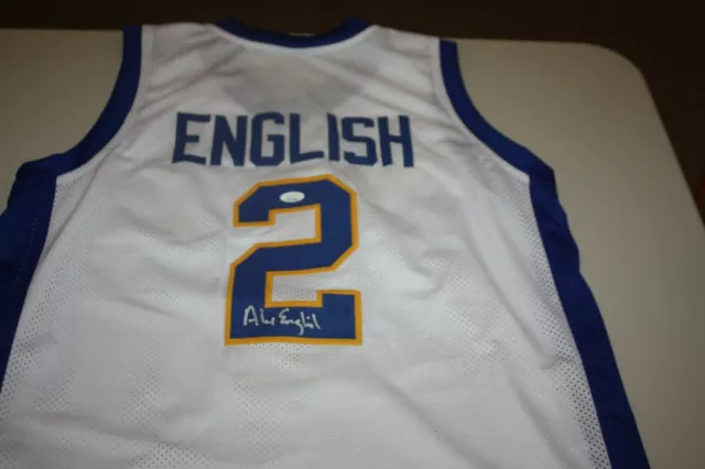 Alex English #2 Signed Denver Nuggets Custom Road Jersey Hof 1997 Jsa Witness