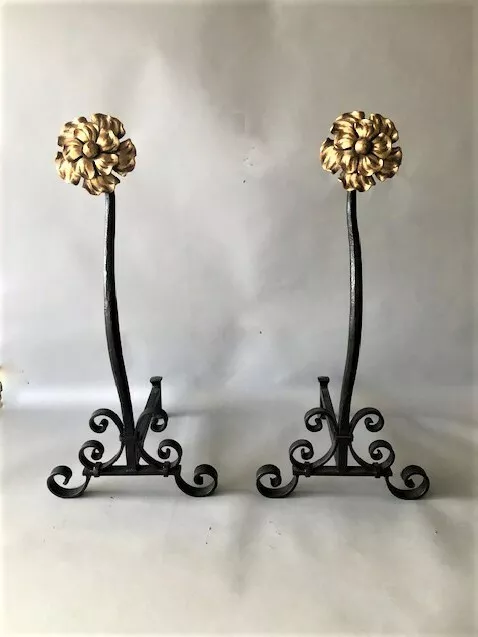 Wrought Iron  Andiron. One of a kind ,hand forged by master blacksmith
