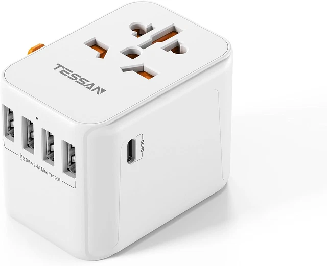 TESSAN Adaptateur Universel De Voyage USB C 30W Adaptateur Prise Universelle Ave