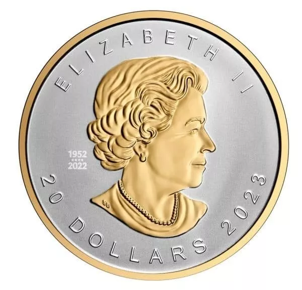 Moneda de Plata Fina de 1 oz $20 Canadá 2023 - Hoja de Arce de Plata en Alivio Ultra Alto .9999 3