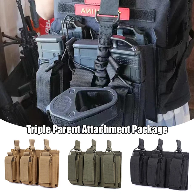 MOLLE TRIPLE MAG Pouch Carrier Open Top Magazine Bag for Tactical Vest