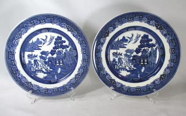 Johnson Brothers Willow Pair Of Dinner Plates 10.5"Dia