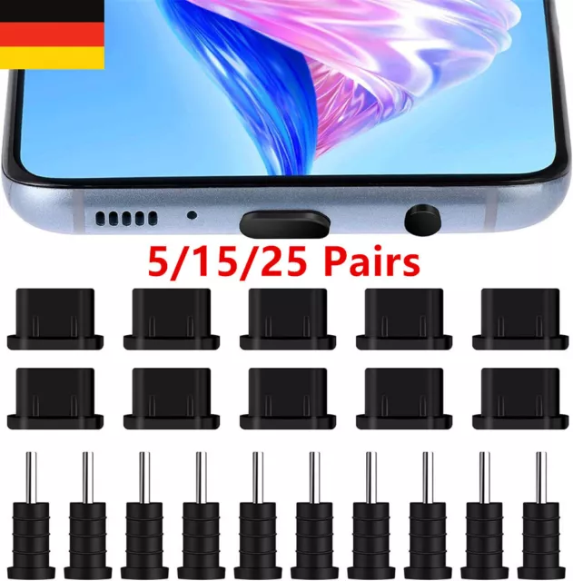 5-25 Stk USB 3.1 Typ C Schutz für Samsung Galaxy S22 Ultra Stöpsel Kappe Stecker