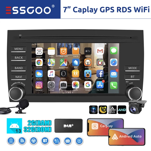 DAB+ 64G Android 13 Autoradio CarPlay GPS Navi Für Porsche Cayenne