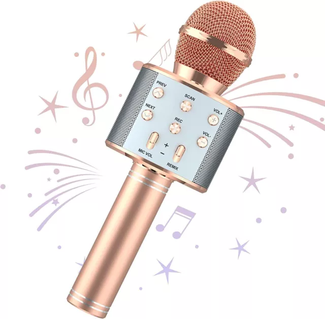 Karaoke Microphone Speaker Handheld KTV Player Mic Party Wireless Bluetooth UK