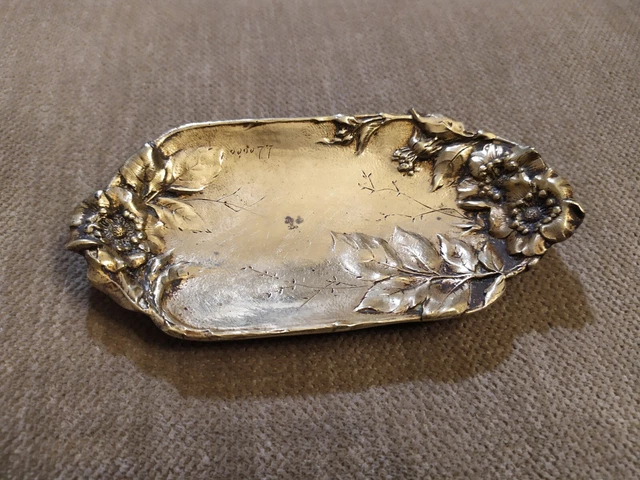 Pendentif Baguier En Bronze Signé Édouard Rambaud – Vintage, Doré, Pièce Rare Et élégante